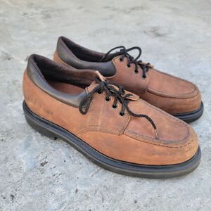 RED WING Brown Leather Steel Toe Oxford Work Shoes Size 10 ANSI Z41 PT99 MI/75
